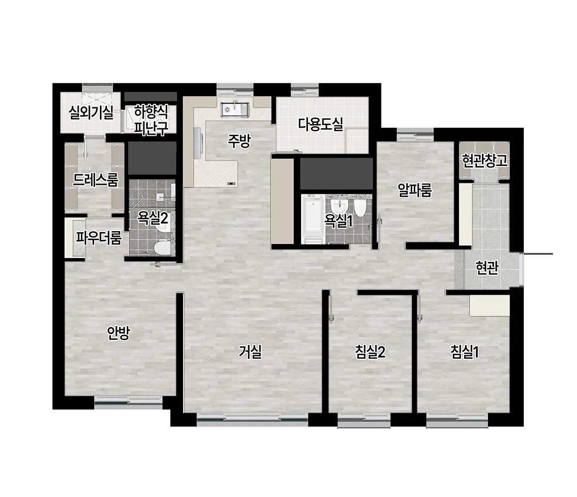 84㎡ D타입 평면도